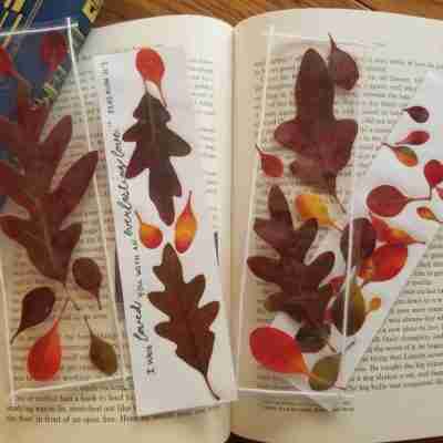 Pressed Fall Leaf Bookmarks