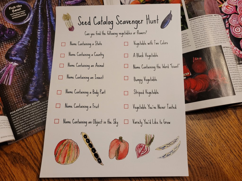 Seed Catalog Scavenger Hunt